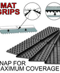 Non Slip Mat And Rug Grippers 4 Pack Black Stop Mats From Slipping Or Sliding With Double Grip Design shown with spikes