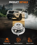 Two Pack Front Wheel Bearing Hub Assembly 515096 Compatible With Chevy Avalanche Silverado Suburban Tahoe and more, shown with rugged vehicle.