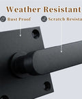 Weather resistant black aluminum handle showing rust proof and scratch resistant features on Rock Solid Heavy Duty Double Sided Gate Latch.