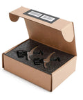 Open box showing 2 Pack Mini T Track Hold Down Clamps for CNC Routers built for desktop woodworking and metalworking on 3018 series machines.
