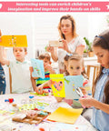 Children using Two Piece Handy Handheld Paper Punch Set With Heart And Star Holes for crafts in classroom.