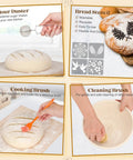 All-In-One Sourdough Starter Kit with flour duster, bread stencil, cooking brush, cleaning brush for ultimate bake gift for bakers.