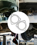 Pair of YGQ 2.5-inch exhaust gaskets with 63.5mm 3-bolt flange, graphite with fire ring for replacement