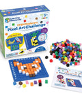 STEM Explorers Pixel Art Challenge Kit For Kids with 400 foam pixels, 10x10 tray, box, and instruction booklet