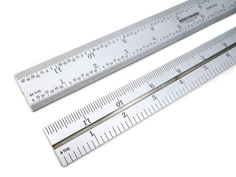 12 Inch 4R Replacement Blade For Combination Squares Pro Grade Stainless Steel Non Glare Satin Chrome Finish Clear Markings