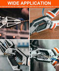 Heavy Duty 2 Piece Pliers Set with Linesman and Long Nose Pliers 8 Inch multitool cutting wire orange handle CRV steel