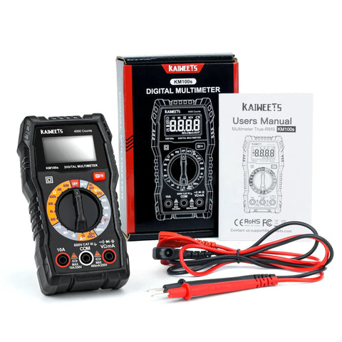 Pro Grade Digital Multimeter 4000 Counts for Home and Auto Use, Voltage Tester With ACDC Readings, Ohms, Continuity, Diode, Capacitance, NCV, Handy Battery Indicator, DIY Electrical Tool, with probes and manual