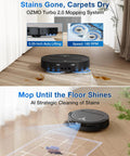 T50 Pro Omni Robot Vacuum and Mop with Ultra Slim 3.19 Inch Body mopping hardwood floor, removing stains, OZMO Turbo 2.0 system