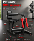 4 In 1 Leg Extension Curl Machine For Home Gym With Leg Developer And Hip Thrust Station Seated And Single Leg Curl Plate Loaded Lower Body Strength Equipment Fits 1 And 2 Inch Plates Up To 700 Lbs dimensions
