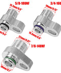 Three Piece R134a Adapter Fittings Set With Hose For DIY Auto AC Quick Connects Includes Eight, Ten, And Six Fittings Sizes