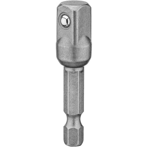 1/4-Inch Hex Drive To 3/8-Inch Socket Adapter For Drills, Hardened Steel Quick-Connect Converter, Silver Finish