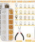 Dope Jewelry Making Kit With 1260 Jump Rings And Lobster Clasps, Assorted Color Rings, Handy Tools Including Pliers and Tweezers
