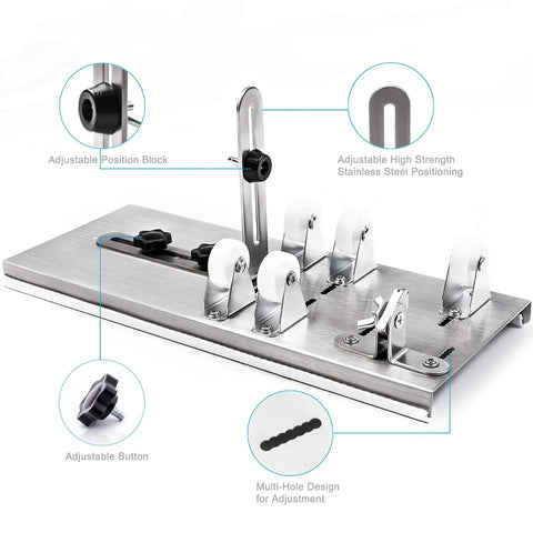 Glass Bottle Cutter Upgraded Tool Kit For Cutting Wine Beer Liquor Champagne Bottles Pro Diy Machine With 5 Support Wheels And Diamond Carbide Blades For Round Bottles Stainless Steel Bottom Plate
