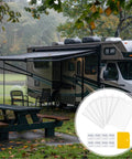 RV Roof Patch Kit With 8 White 4x6 Inch Patches 8 Alcohol Wipes And A Yellow Scraper For Stopping Camper Roof Leaks on motorhome