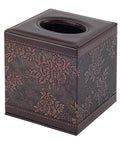 Cool Leather Tissue Box Holder With Magnetic Bottom Modern Square Cover For Napkins And Facial Tissues Durable MDF Frame Soft Leather Finish