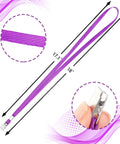 Purple Lanyards For IDs, 100 Pack, 18 Inch Polyester Lanyards with Swivel Hook and Clip, detail view of material and clip