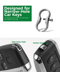 Titanium Alloy Car Key Chain Ring With Mini Key Shackle And Small Screwdriver For Narrow Hole Car Keys shown with car keys