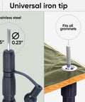 Stainless steel iron tip of Adjustable Aluminum Telescoping Tarp Poles For Tarps Canopies And Awnings, fits into tarp grommet.