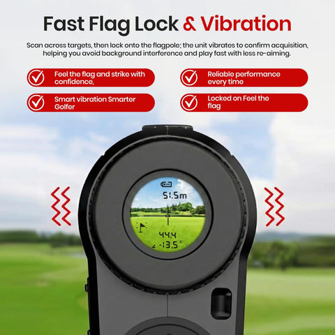 Must Have Magnetic Golf Rangefinder With Slope And Flag Lock 6X Zoom 5 To 1000 Yards Laser Rangefinder USB C Rechargeable display