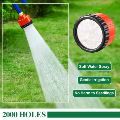 Two Thousand Hole Garden Watering Nozzle With 11 GPM Shower Sprayer Easy Peasy Outdoor Hose Head spraying water on grass