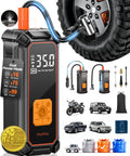 Cordless Tire Inflator Portable Air Compressor With Dual Power And 5400 mAh Battery, digital gauge, inflating car tire