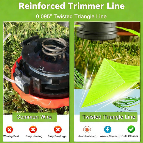 Quick Load Weed Eater Head Replacement For Most Trimmers With Counterclockwise Spin Easy Install Universal Fit Fits Stihl Fs Series Husqvarna 300 500 Echo Srm EGO DeWalt Worx And More Orange with different wire comparison