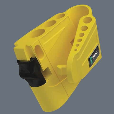 Hex Plus 13-Piece L Key Set For Imperial Hex Sockets, Black Laser Coated For Max Durability And Rust Resistance, Easy Read Size Markings With A Rugged Clip shown in yellow organized case.