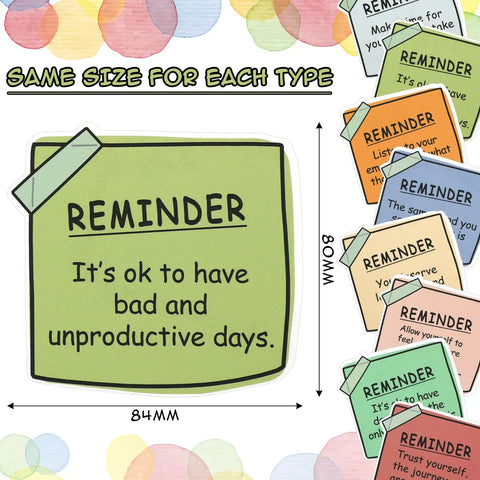 24 Pcs Mental Health Stickers Set With 8 Styles, Motivational Affirmations, Waterproof For Laptops, Positive Reminder Decor