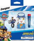 Paw Patrol LED Light Gift Set, Flashlight, Lantern, And Bike Light Bundle For Kids, packaging showing lights and Paw Patrol theme.