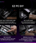 EZ PC DIY featuring ROG Strix X870E E Gaming WiFi AMD AM5 X870 ATX Motherboard with Q-Release Slim, Q-Release, and Q-Slide features