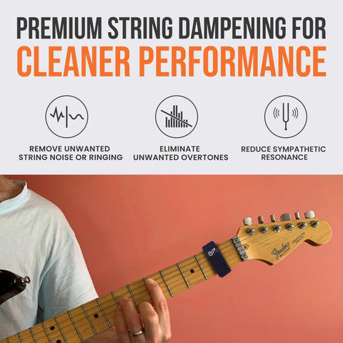 Fret Wrap And Guitar Mute Set For Acoustic, Electric, And Bass - Cut Noise, Tame Overtones, Tighten Tone on guitar neck