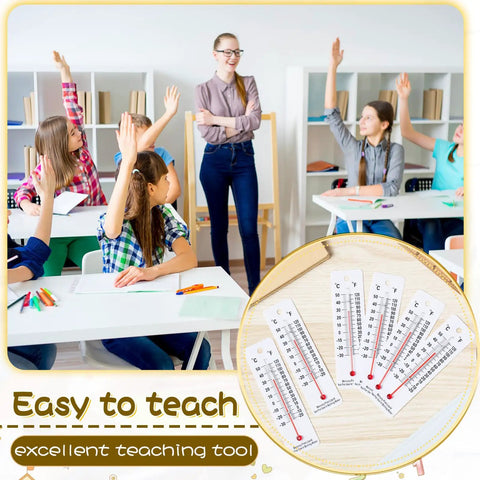 20 Pack Mercury Free Science Thermometers Dual Scale For Classroom Teaching Tools Boiling Point Safe Student Lab Supplies White Durable Easy To Read And Kid Friendly, PVC 1.5 x 5.5 in