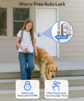 Heavy Build Satin Nickel Keypad Door Knob Lock Keyless Entry Handle with a child and dog, showcasing auto-lock features.