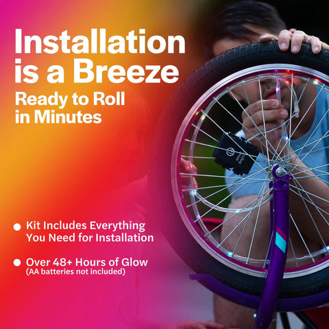 RGB LED Bike Wheel Lights For Night Rides 1 Pack Lit Kid Safe Glow For Wheels And Spokes Easy Installation