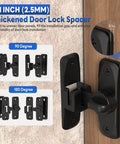 Heavy Duty 90 And 180 Degree Barn Door Locks And Latches Aluminum Sliding Door Latch Kit for Barn Bathroom Cabinet Garden Black Finish