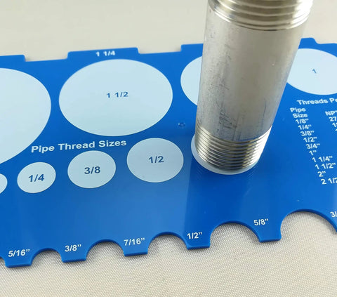 Pipe And Tubing Size Gauge For Quick Plumbing Checks, Measures Threaded Pipe From One Eighth To Two Inches, Tubing From One Eighth To One Inch, Hose ID From Quarter To One Inch, Handy Reference Chart On Back For DIY Pros