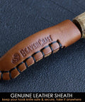 Genuine leather sheath for Dead Reliable Wood Carving Hook Knife for Spoon Whittling and Bowl Crafting, protective and stylish.