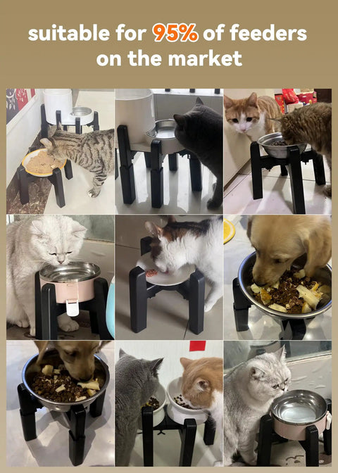 Fully Adjustable Extra Large Dog Bowl Stand For Big Paws Custom Height Width Length Sturdy Pet Water Dispenser Holder Stand Only used by dogs and cats, featuring adjustable height for comfort.