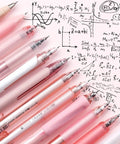 Rose Series Gel Pens Set Of 12 With Black And Pink Ink 0.5mm Fine Point For Ultra Smooth Writing Ideal For School And Office Girly Aesthetic
