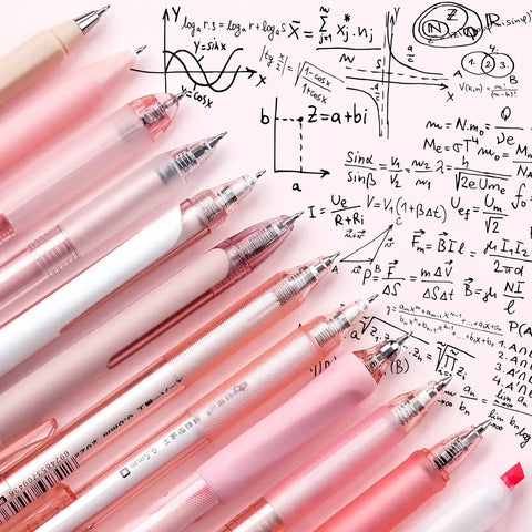 Rose Series Gel Pens Set Of 12 With Black And Pink Ink 0.5mm Fine Point For Ultra Smooth Writing Ideal For School And Office Girly Aesthetic