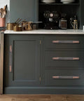 Installed 10 Pack 3 Inch Knurled Brushed Antique Copper Cabinet Drawer Pulls For Cabinets And Cupboards, Kitchen Hardware Handles