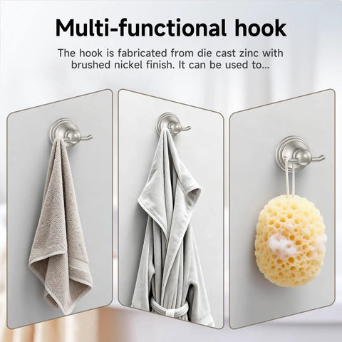 Complete Four Piece Bath Accessory Set With A 24 Inch Towel Bar Toilet Paper Holder Towel Ring And Robe Hook In Brushed Nickel Finish in use