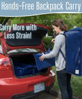 Person loading Heavy Duty Moving Bags Eight Pack With Backpack Straps And Sturdy Zippers And Handles into car trunk
