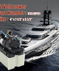 12V Marine Hydraulic Power Unit For Trim Tabs On Yachts And Boats Easy Install HPU Pump For Boat Trim Tabs High Pressure Hydraulic System To Raise And Lower Tabs displayed on a yacht background