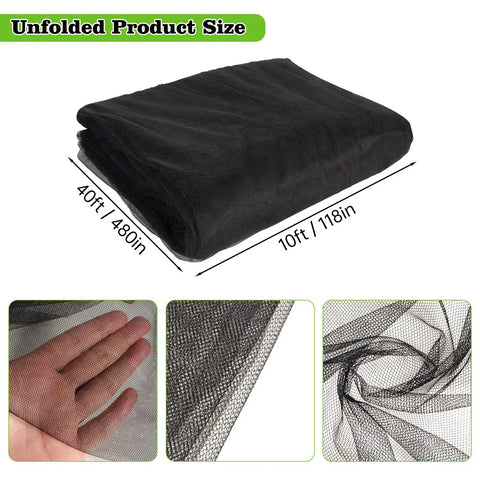 Large Garden Mosquito Netting 39 By 10 Feet Breathable Mesh Shield For Backyard Patio Against Bugs Plant Cover Black 3x12m