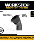 Dusting Brush Attachment For Wet Dry Vacuums, Handy Vacuum Accessory That Lifts Dust From Crevices And Debris, Fits Most Hoses And Wands With A 1 7 8 Inch Diameter, Perfect For Cars Home And Workshop Cleanup, shown close-up with 1-7/8 inch diameter.