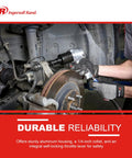 Ingersoll Rand 301B 1/4-inch right-angle air die grinder with aluminum housing in use on a car brake rotor