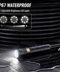 IP67 waterproof Dual Lens Endoscope With 4.3 Inch IPS Display And 16.4 Foot Cable, 1920P HD Real Time Imaging, Front And Side Cameras, 170 Degree Wide Viewing Angle, Zoom And Brightness Control For Clear Inspections, LED head
