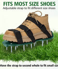 Heavy Duty Lawn Aerator Shoes With Upgraded Adjustable Buckle Straps For Deep Spike Aeration Of Grass In Yard Garden And Patio