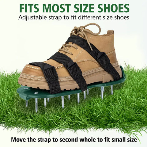 Heavy Duty Lawn Aerator Shoes With Upgraded Adjustable Buckle Straps For Deep Spike Aeration Of Grass In Yard Garden And Patio